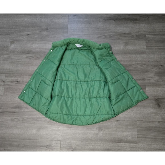 Vintage Castrol Puffer Vest XL Green Snap Upstream USA 70s/80s - Picture 3 of 12